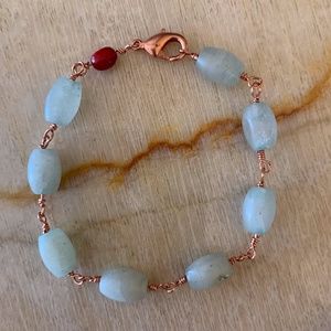 Aventurine, Copper and Red Coral Bracelet